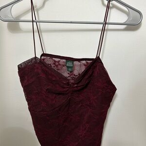 Burgundy Lace Cami Top